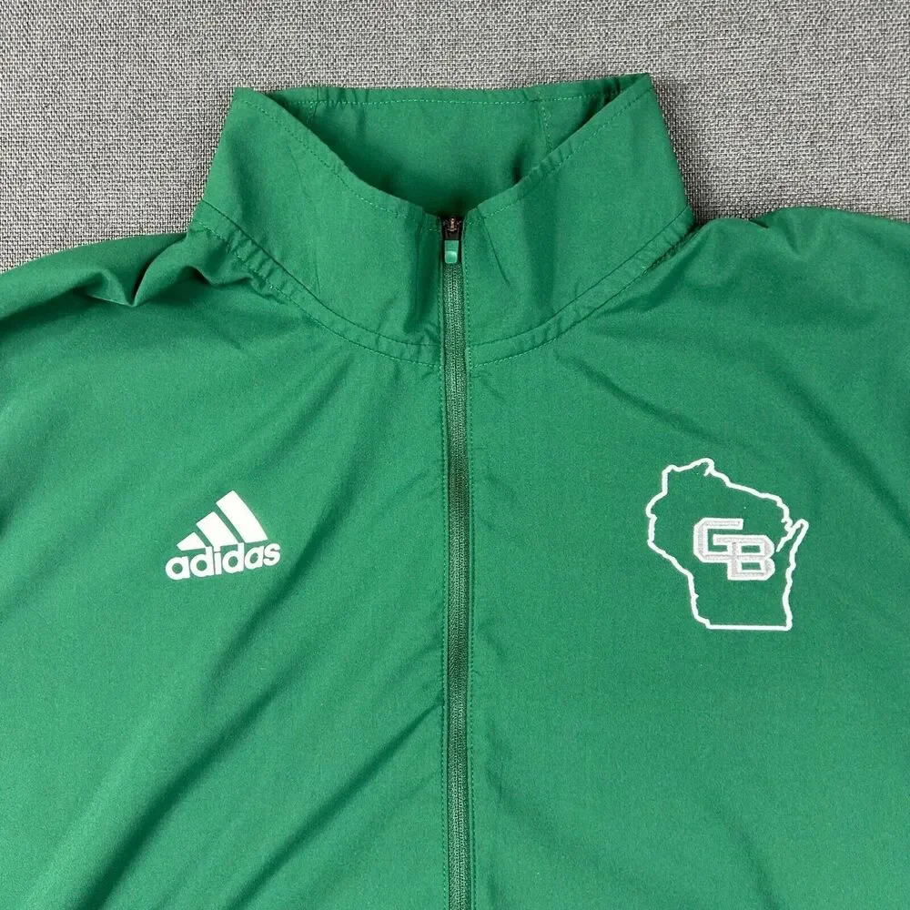 Adidas University of Wisconsin Green Bay Shirt Mens Large Warm Up Aero Ready Zip